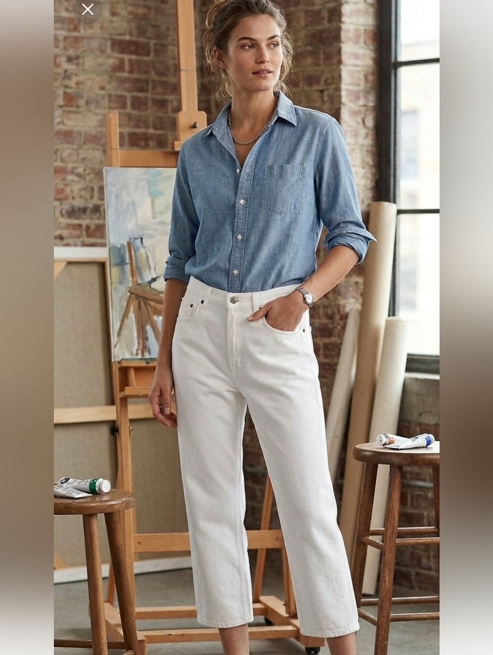 Vintage Polo Ralph Lauren Jeans White Cropped Saturday Size 10